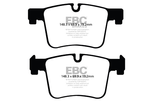 EBC Yellowstuff 4000 Front Brake Pads + Slotted & Dimpled Sport Brake Discs Kit for BMW F20 F21 F30 F31 F32 F33 F36 (120i 320i 420i) ATE Front Caliper 300mm - PD13KF821