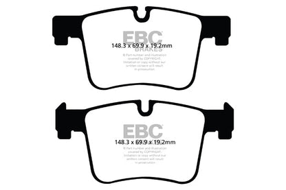 EBC Yellowstuff 4000 Front Brake Pads + Slotted & Dimpled Sport Brake Discs Kit for BMW F20 F21 F30 F31 F32 F33 F36 (120i 320i 420i) ATE Front Caliper 300mm - PD13KF821