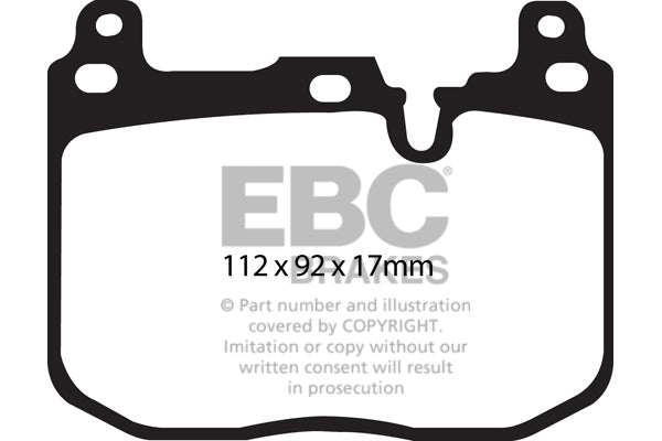 EBC Brakes Orangestuff Race Front Brake Pads for BMW F20 F21 F22 F23 F30 F31 F32 F33 F34 F36 with Brembo M Performance Calipers (M135i M140i M235i M240i 335i 340i 435i 440i) - DP92130