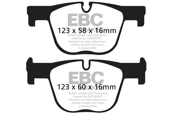 EBC Yellowstuff 4000 Rear Pads + OE Plain Discs Kit for BMW 3 Series F30 F31 F34 & 4 Series F32 F33 F36 (ATE Rear Caliper) - Performance Fast Road Brake Discs/Rotors Set - Fits 340i 335i 440i 435i - F3x Rear Axle - PD03KR131 DP42131R D1966