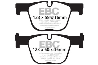 EBC Yellowstuff 4000 Rear Pads + OE Plain Discs Kit for BMW 3 Series F30 F31 F34 & 4 Series F32 F33 F36 (ATE Rear Caliper) - Performance Fast Road Brake Discs/Rotors Set - Fits 340i 335i 440i 435i - F3x Rear Axle - PD03KR131 DP42131R D1966