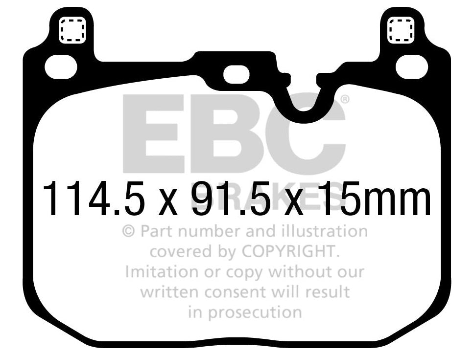 EBC Redstuff Ceramic Performance Front Brake Pad Set for BMW 1 Series F40 M135i xDrive AWD (2019-on) Brembo 4-Piston Calipers | Low Dust Quiet Fast Road Street Sport Upgrade | ECE R90 | DP32393C
