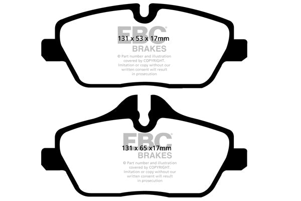 EBC Redstuff (Red Stuff) Ceramic Front Disc Brake Pad Set for BMW 2 Series Active Tourer F45 214i 2015+ TRW Caliper – Low Dust Quiet Street Sport Fast Road, ECE R90 Approved Front Axle Upgrade – DP31578C