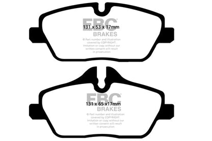 EBC Redstuff (Red Stuff) Ceramic Front Disc Brake Pad Set for BMW 2 Series Active Tourer F45 214i 2015+ TRW Caliper – Low Dust Quiet Street Sport Fast Road, ECE R90 Approved Front Axle Upgrade – DP31578C