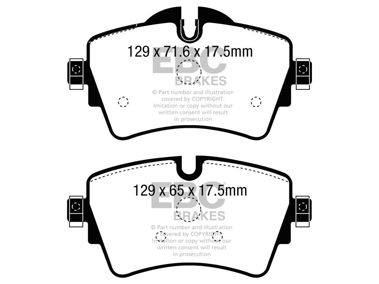 EBC Redstuff Ceramic Front Brake Pad Set for BMW 2 Series F45 F46 (2014-on) TRW Caliper - Low Dust, Quiet Fast Road Upgrade - Active Tourer/Gran Tourer 214i 216i 218i - DP32227C