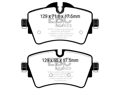 EBC Redstuff Ceramic Front Brake Pad Set for BMW 2 Series F45 F46 (2014-on) TRW Caliper - Low Dust, Quiet Fast Road Upgrade - Active Tourer/Gran Tourer 214i 216i 218i - DP32227C