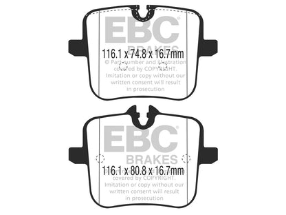EBC Redstuff Ceramic Rear Brake Pads Kit for BMW M5 F90 (2018+) with TRW Rear Caliper - Low Dust, Quiet Street/Sport Performance OE Replacement Fast-Road Pad Set - DP32320C