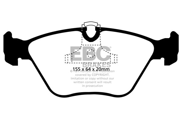 EBC Redstuff Ceramic Low Dust Front Brake Pads for ATE Caliper DP31552C  BMW E46 330i, Z4 E85/E86 3.0, X3 E83  MG ZT/ZT-T 4.6  Rover 75 4.6