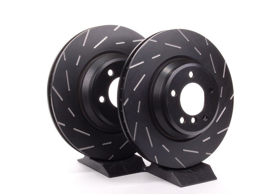 EBC Brakes USR Rear Slotted/Grooved Vented Brake Discs Rotors (Pair) 336mm for BMW 3 Series E9x E90 E92 E93 335i 335d 335xi 335is xDrive & 330xi – Thermic Black Coated