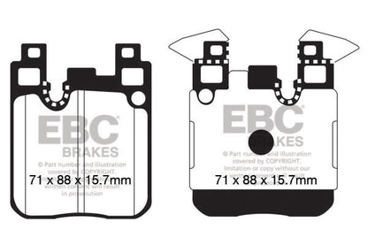 EBC Yellowstuff Fast Road/Track Front Brake Pads for BMW F Series F20 F21 F22 F23 F30 F31 F34 F32 F33 F36 with BMW M Performance Brembo Calipers  M135i M140i M235i M240i 335i 340i 435i 440i  DP42130R