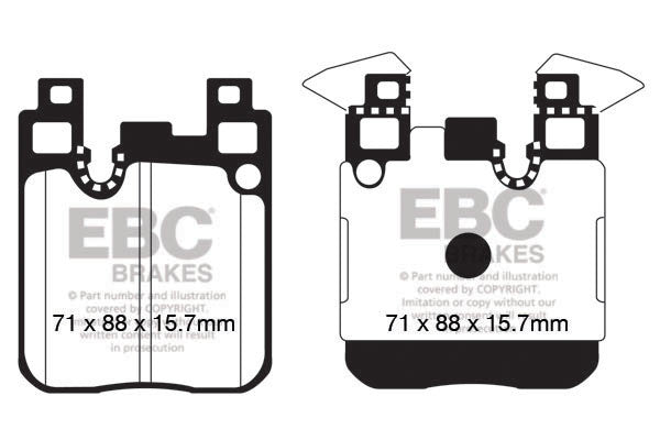 EBC Yellowstuff 4000 Rear Brake Pads DP42131R for BMW 3 & 4 Series F30 F31 F32 F33 F34 F36 (330i 335i 340i 430i 435i 440i) - ATE rear caliper fit - Performance street/fast road & track day back pads, rear disc pad upgrade, xDrive, GT & Gran Coupe