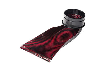 Eventuri BMW E46 M3 S54 Carbon Fibre Cold Air Intake Scoop/Ram Air Feed - Front Brake Duct Clip-In Snorkel, CSL-Style Induction Duct/Air Guide - Aramid/Kevlar Weave (Black Carbon, Blue, Red, Yellow)