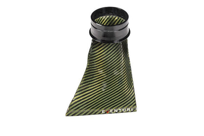 Eventuri BMW E46 M3 S54 Carbon Fibre Cold Air Intake Scoop/Ram Air Feed - Front Brake Duct Clip-In Snorkel, CSL-Style Induction Duct/Air Guide - Aramid/Kevlar Weave (Black Carbon, Blue, Red, Yellow)