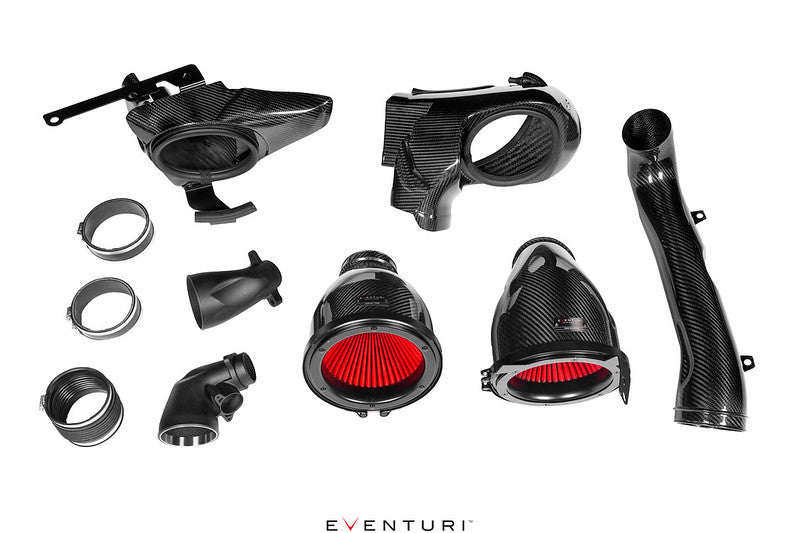 Eventuri G8X Gloss Carbon Fibre (Fiber) Cold Air Intake Induction Kit + Turbo Inlet Pipes for BMW M3/M3 Competition G80 & M4/M4 Competition G82 (2021+) Performance Airbox Ram Air System S58