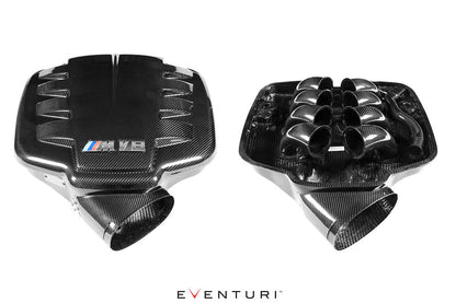 Eventuri Carbon Fibre Intake Plenum / Airbox Induction Chamber for BMW M3 E90 E92 E93 (E9X S65 V8) - Gloss Carbon Fiber - OEM Fit, CSL Style Intake Sound Upgrade, Carbon Air Collector