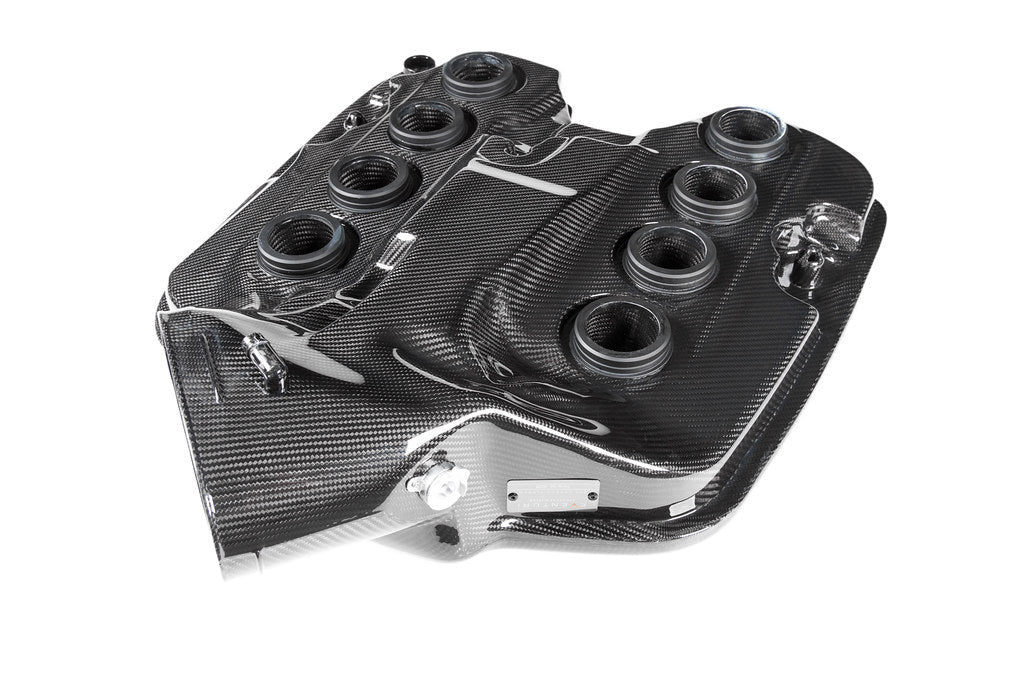 Eventuri Carbon Fibre Intake Plenum / Airbox Induction Chamber for BMW M3 E90 E92 E93 (E9X S65 V8) - Gloss Carbon Fiber - OEM Fit, CSL Style Intake Sound Upgrade, Carbon Air Collector