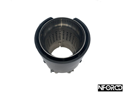 Forged Carbon Fibre Exhaust Tips for BMW - Silver Accents | M Performance Style Tailpipe Trims/Covers | Slip-On Clamp Fit End Tips | 63-67mm & 67-72mm Inlet | Marbled Carbon Tailpipe Finishers | UK Stock