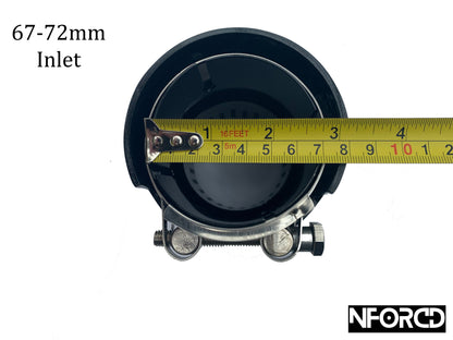 BMW Forged Carbon Fibre Exhaust Tips - Black | M Performance Style Clamp-On Tailpipe Trims with Hidden Clamp | 63-67mm / 67-72mm Inlet | UK Stock | Fits BMW 1 2 3 4 5 Series, M2 M3 M4 M5