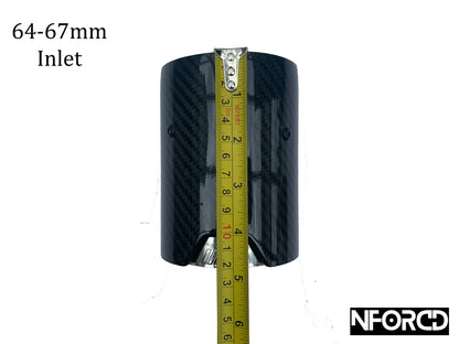 BMW M Performance Style Carbon Fibre Exhaust Tips  Blue | Hidden Clamp | 6063mm / 6467mm | Clampâ€‘On Fit | UK Stock