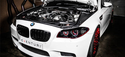 Eventuri Black Carbon Fibre Cold Air Intake System and Induction Kit for BMW M5 F10 (S63) - Performance Airbox Upgrade with Carbon Scoops, Turbo Inlet Pipes, High-Flow Filters