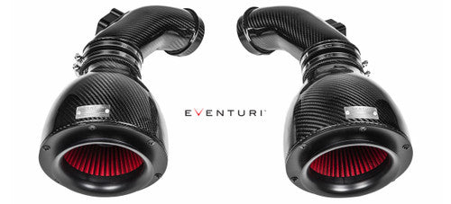 Eventuri Black Carbon Fibre Cold Air Intake System and Induction Kit for BMW M5 F10 (S63) - Performance Airbox Upgrade with Carbon Scoops, Turbo Inlet Pipes, High-Flow Filters
