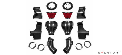 Eventuri Carbon Fibre/Carbon Fiber Cold Air Intake / Induction Kit for BMW M6 F13 F12 F06 (S63/S63TU Twin-Turbo V8) - Performance Air Intake System with Carbon Airbox & Ram-Air Scoops - Fits Coupe, Convertible, Gran Coupe