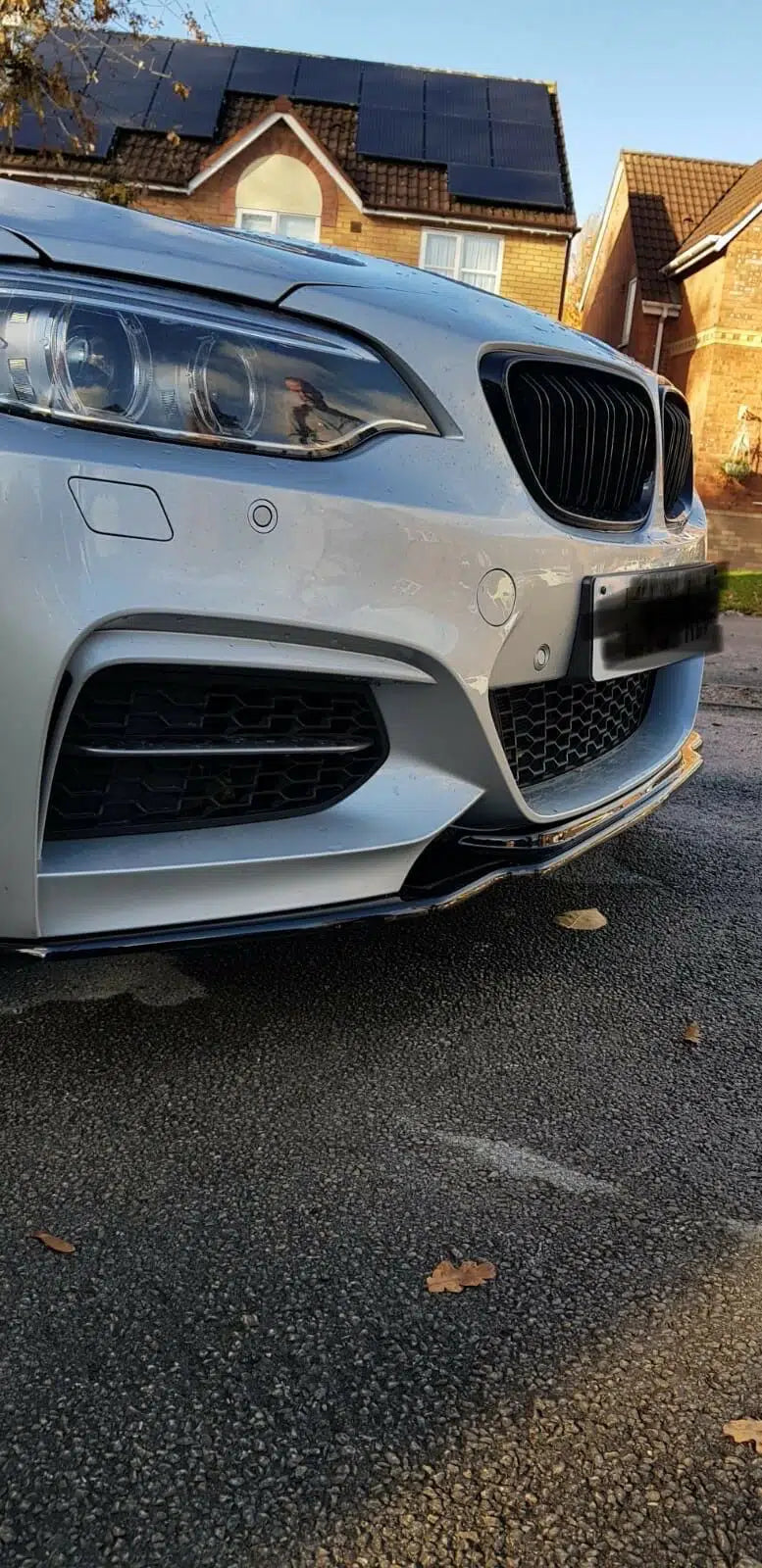 BMW 2 Series F22 Coupe Front Splitter/Lip & Side Skirt Extensions Kit in Gloss Black ABS  Fits M235i & M240i (20142018) with M Sport/M-Style Bumper