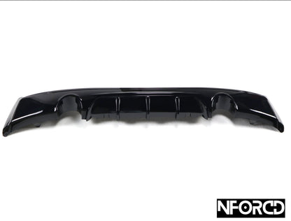 BMW 2 Series F22 F23 2014-2020 Rear Diffuser, Valance/Apron, Bumper Insert - Gloss Piano Black ABS - For M Sport Rear Bumper, Left Twin Pipe Dual Exit (Coupe/Convertible) M Performance Style Fits M235i 218i 220i 228i 220d