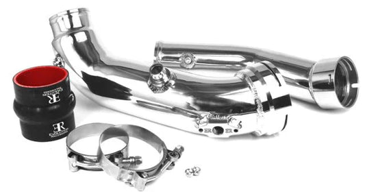 Evolution Racewerks ER BMW N55 Charge Pipe (Chargepipe) Upgrade - M135i, M235i, M2, 335i, 435i (F20/F22/F30/F32/F87) - 6061 Aluminium, Black Anodised - Upper & Lower Pipes with 1/8 NPT Bungs - BMICP007B