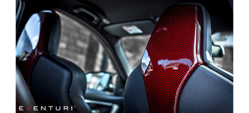 Eventuri Carbon Fibre/Fiber Seat Back Covers & Backrest Shells for BMW M3 F80, M4 F82 F83 (F8x) - Interior Carbon Trim, OEM+ Rear Seat Backs