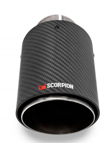 BMW M2 Competition F87/F87N 2018-2022 Quad 90mm Carbon Exhaust Tips x4 - Scorpion Ascari Tailpipe Ends/Finishers (Carbon Fibre) Slip-On Clamp Fit Muffler Tip Kit for M2C - Fits Scorpion Cat-Back Systems Only - UK Made