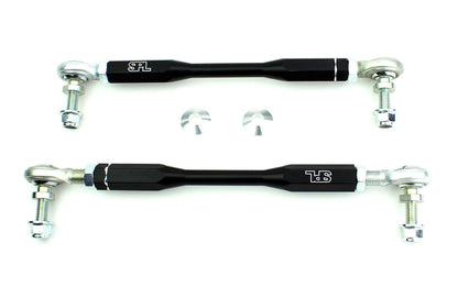 SPL Parts Adjustable Front Sway Bar End Links / Anti-Roll Bar Drop Links (Stabiliser/Stabilizer) for BMW F8X - F80 M3, F82/F83 M4, F87 M2 - Heim/Rose Joint ARB Link Kit - SPL FE F8X