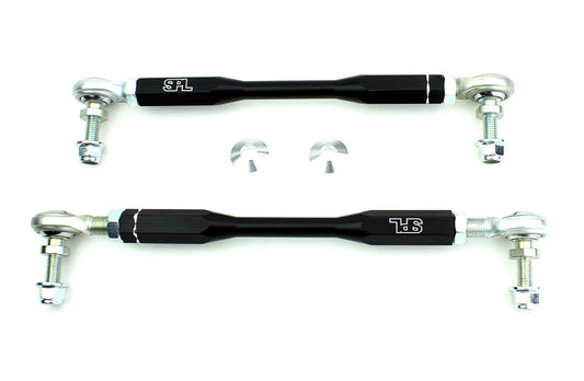 SPL Parts Adjustable Front Sway Bar End Links / Anti-Roll Bar Drop Links (Stabiliser/Stabilizer) for BMW F8X - F80 M3, F82/F83 M4, F87 M2 - Heim/Rose Joint ARB Link Kit - SPL FE F8X