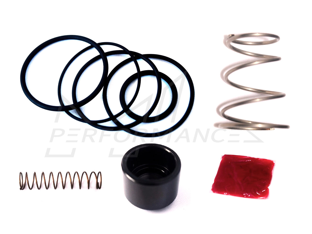 Forge Motorsport FMDVSK Valve Service Kit - Genuine DV/BOV/Recirc/CBV (Diverter/Dump/Blow Off) Refresh & Rebuild Pack | Turbo Compressor Bypass & Pressure Relief Valve Repair Set with O-Rings, Seals, Piston, Grease (Splitter Brass Piston & Spring)