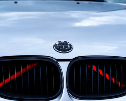 BMW Roundel Overlay Kit – Gloss Black Carbon-Look Badge/Emblem Logo Vinyl Skins, Decals & Covers for Bonnet/Hood, Boot/Trunk, Steering Wheel and Wheel Centre Caps