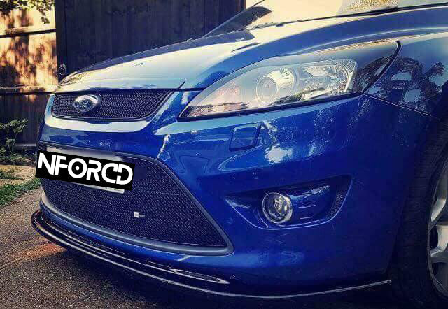 Ford Focus Mk2 ST/ST225 Facelift Front Splitter – Gloss Black ABS Front Bumper Lip, Lower Chin Spoiler, Air Dam, Front Apron by KSB | UK Made | Fittings Included