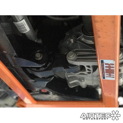 AIRTEC Motorsport CNC Billet Lower Torque Mount for Ford Fiesta Mk8 ST/ST-Line 1.5 EcoBoost (200PS) – Dogbone/Pendulum Engine & Gearbox Mount with Powerflex Poly Bushes – Anti Wheel Hop, Torque Link Upgrade, Improved Shifts – Yellow/Purple/Black