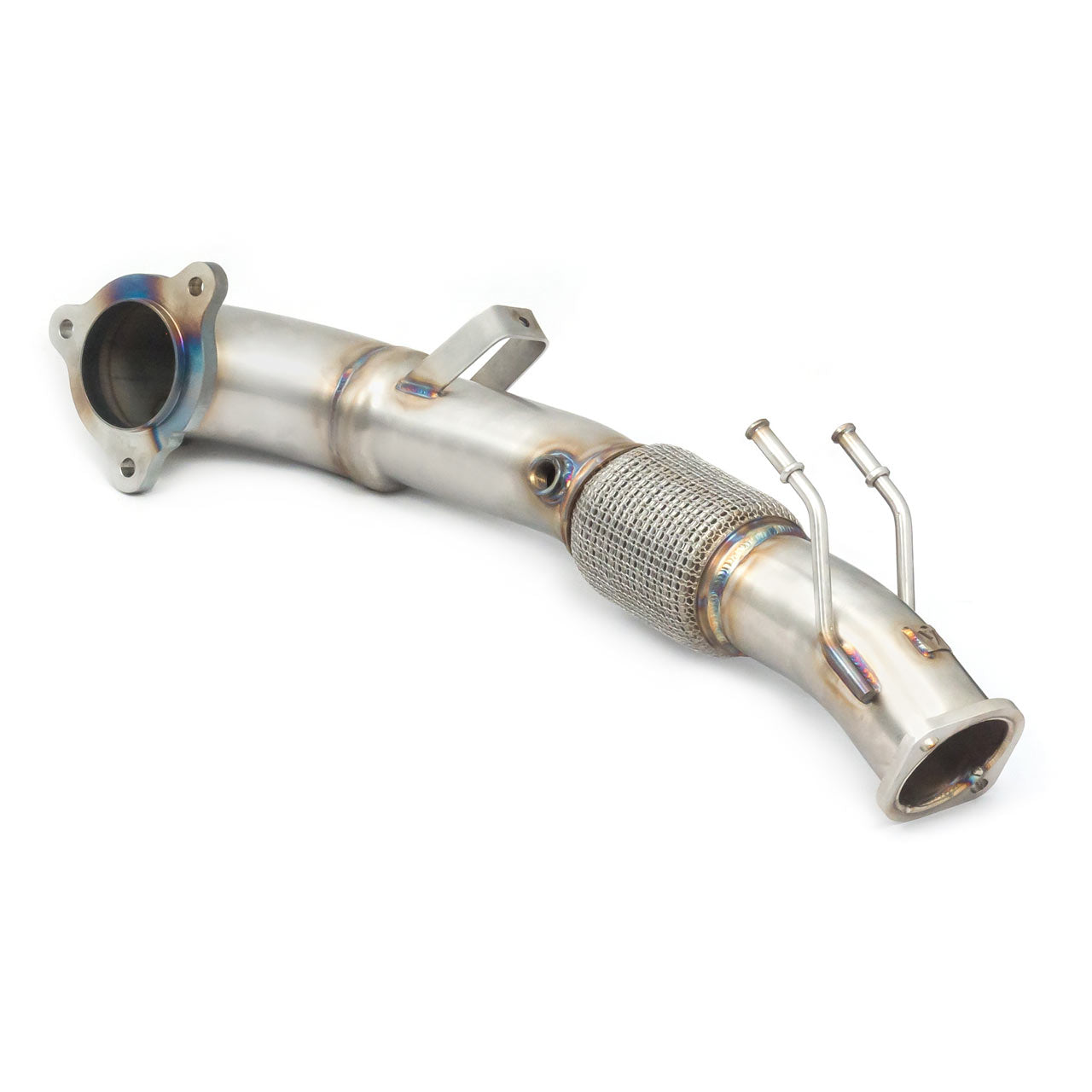 Ford Focus ST Mk4 2.3 EcoBoost 2019+ Turbo Downpipe / Front Pipe - Sports Cat (High-Flow Catted) or Decat Catless - 3.5in (88.9mm) to 3in (76.2mm) TIG-Welded Stainless Performance Exhaust Turbo Outlet Pipe - Primary Cat Replacement