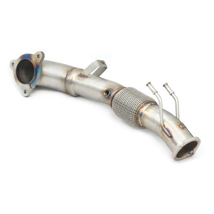 Ford Focus ST Mk4 2.3 EcoBoost 2019+ Turbo Downpipe / Front Pipe - Sports Cat (High-Flow Catted) or Decat Catless - 3.5in (88.9mm) to 3in (76.2mm) TIG-Welded Stainless Performance Exhaust Turbo Outlet Pipe - Primary Cat Replacement