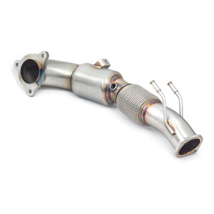 Ford Focus ST Mk4 2.3 EcoBoost 2019+ Turbo Downpipe / Front Pipe - Sports Cat (High-Flow Catted) or Decat Catless - 3.5in (88.9mm) to 3in (76.2mm) TIG-Welded Stainless Performance Exhaust Turbo Outlet Pipe - Primary Cat Replacement