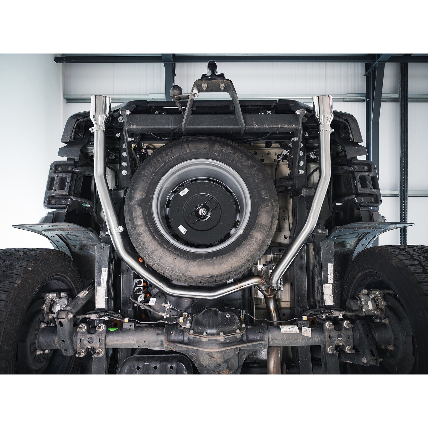 Ford Ranger Mk4 Pickup 4x4 2.0 EcoBlue TDCi (2019-2022, incl. Bi-Turbo) Raptor Style Dual Exit Twin Tip Axle-Back/Rear Section Performance Exhaust - Cobra Sport Stainless Steel Back Box/Rear Silencer Upgrade