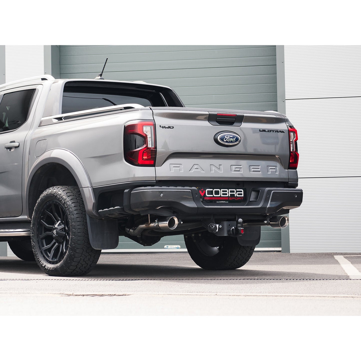 Ford Ranger Mk4 Pickup 4x4 2.0 EcoBlue TDCi (2019-2022, incl. Bi-Turbo) Raptor Style Dual Exit Twin Tip Axle-Back/Rear Section Performance Exhaust - Cobra Sport Stainless Steel Back Box/Rear Silencer Upgrade
