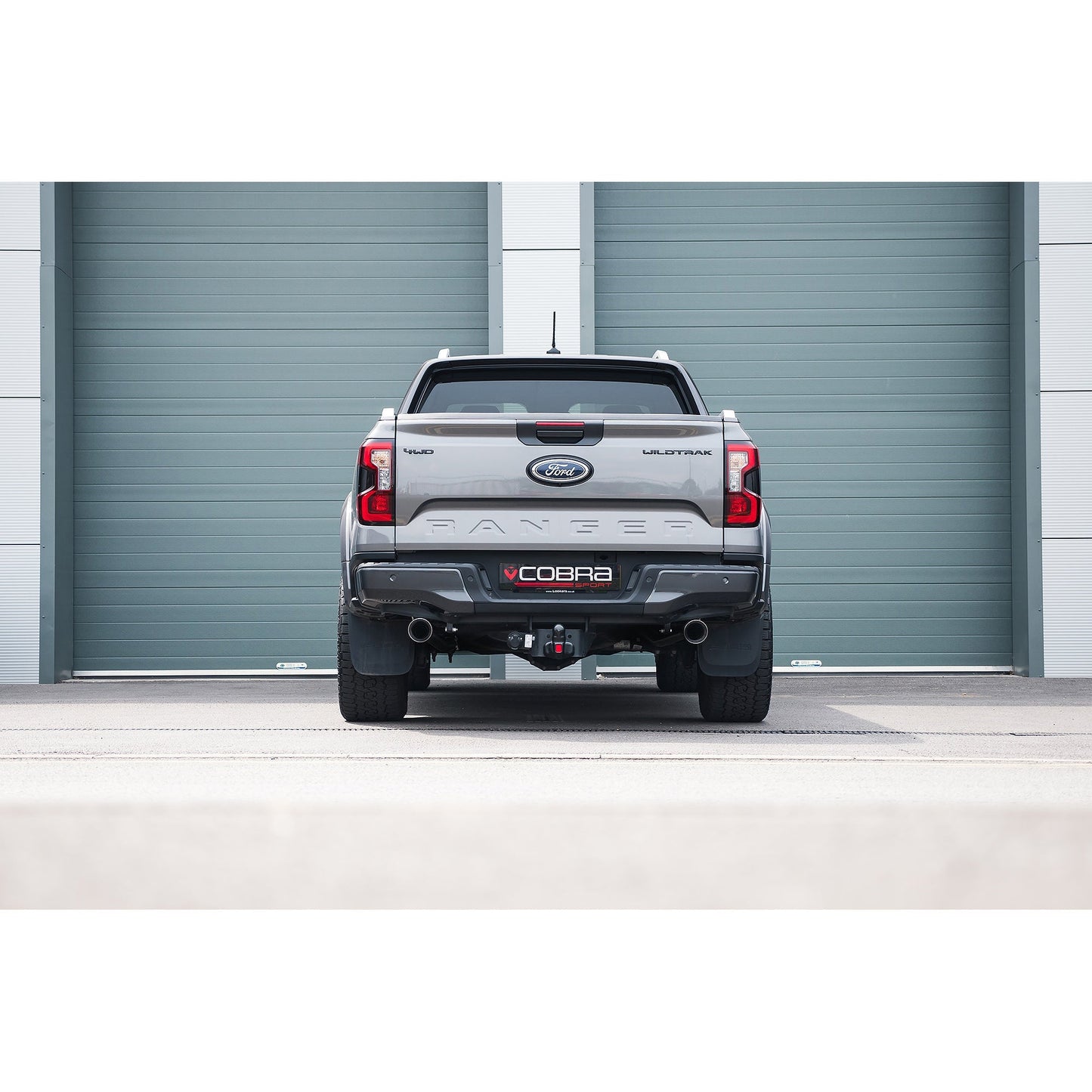 Ford Ranger Mk4 Pickup 4x4 2.0 EcoBlue TDCi (2019-2022, incl. Bi-Turbo) Raptor Style Dual Exit Twin Tip Axle-Back/Rear Section Performance Exhaust - Cobra Sport Stainless Steel Back Box/Rear Silencer Upgrade