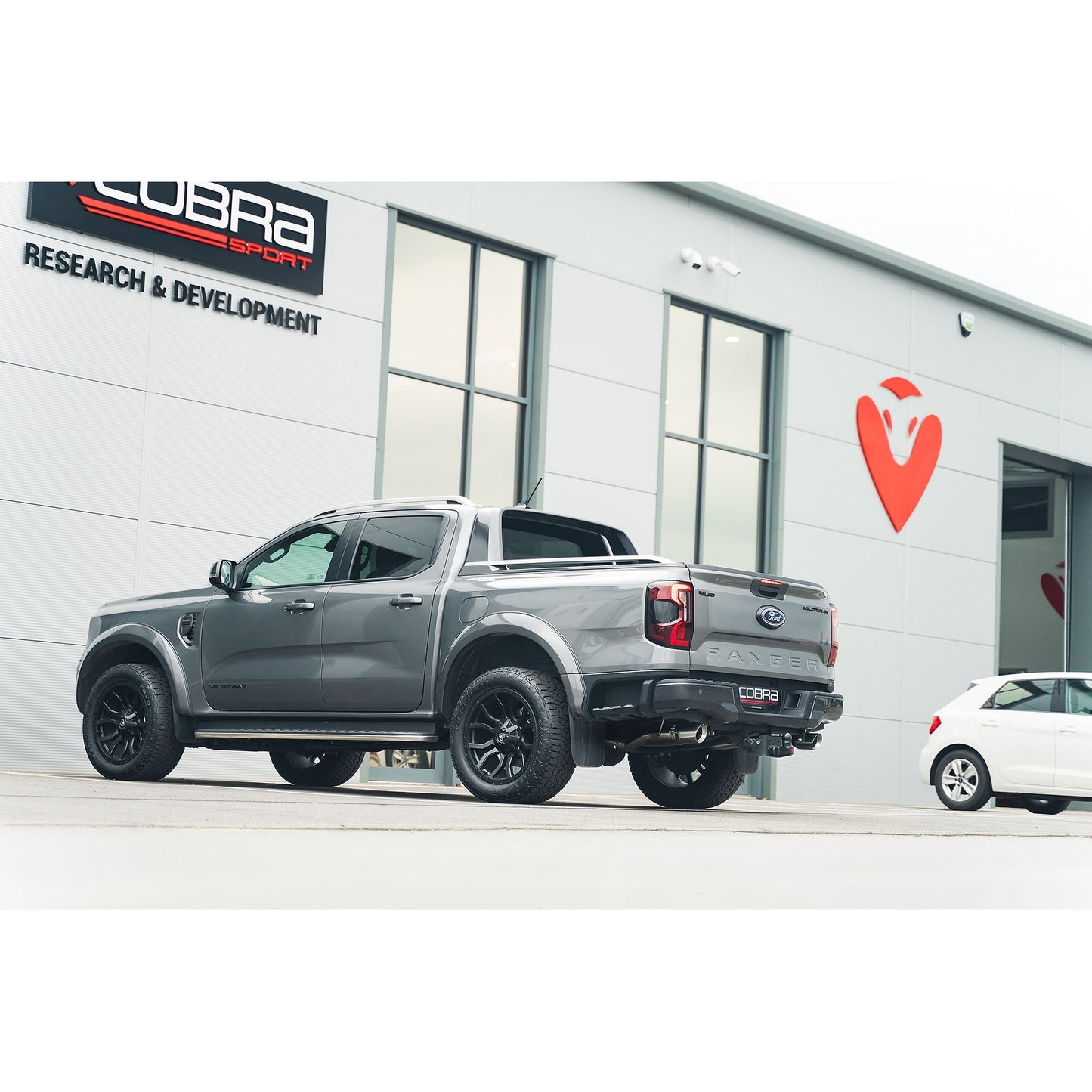Ford Ranger Mk4 Pickup 4x4 2.0 EcoBlue TDCi (2019-2022, incl. Bi-Turbo) Raptor Style Dual Exit Twin Tip Axle-Back/Rear Section Performance Exhaust - Cobra Sport Stainless Steel Back Box/Rear Silencer Upgrade