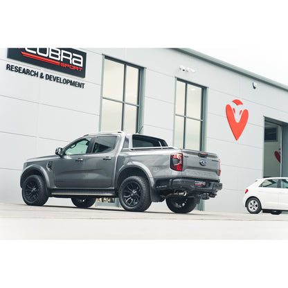 Ford Ranger Mk4 Pickup 4x4 2.0 EcoBlue TDCi (2019-2022, incl. Bi-Turbo) Raptor Style Dual Exit Twin Tip Axle-Back/Rear Section Performance Exhaust - Cobra Sport Stainless Steel Back Box/Rear Silencer Upgrade
