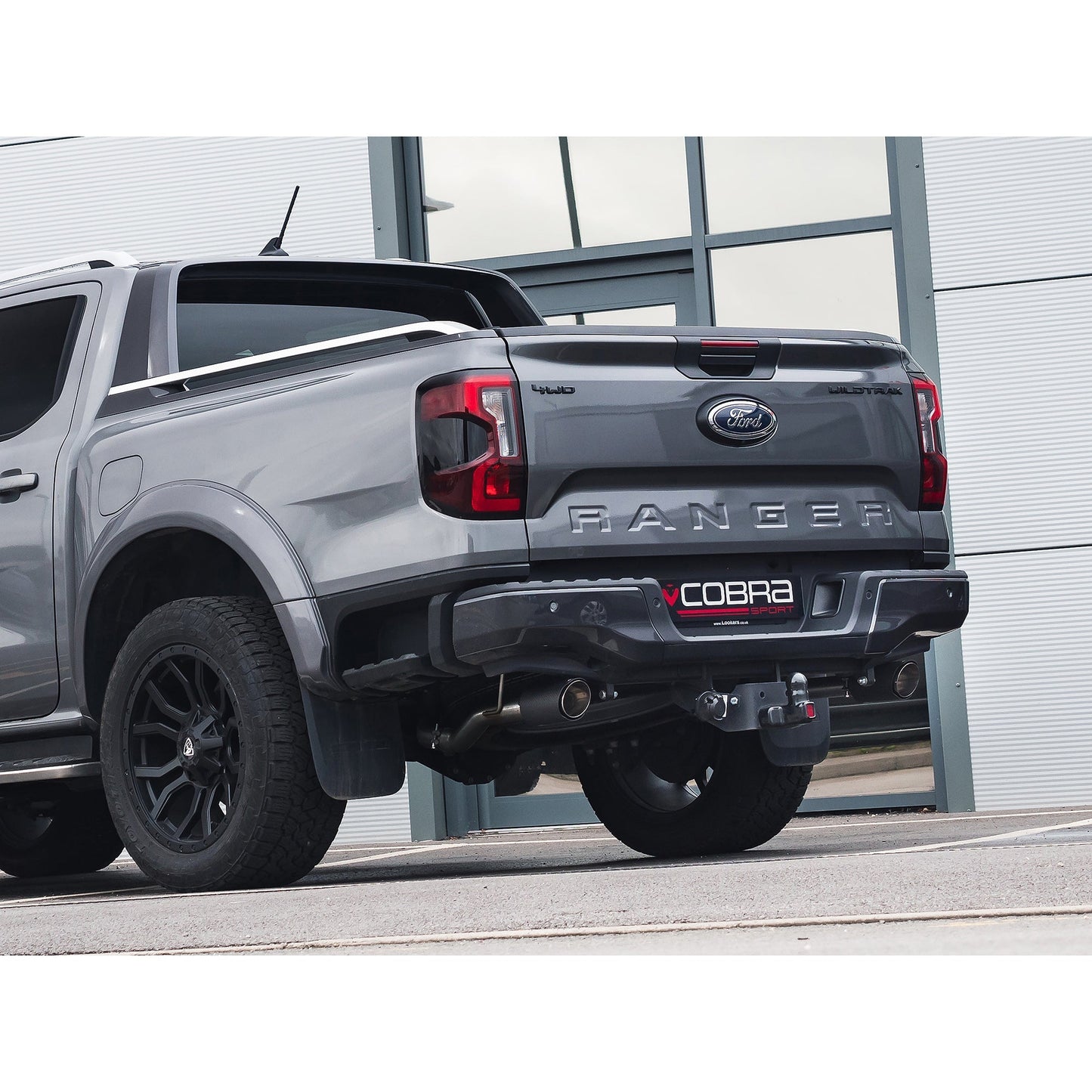 Ford Ranger Mk4 Pickup 4x4 2.0 EcoBlue TDCi (2019-2022, incl. Bi-Turbo) Raptor Style Dual Exit Twin Tip Axle-Back/Rear Section Performance Exhaust - Cobra Sport Stainless Steel Back Box/Rear Silencer Upgrade