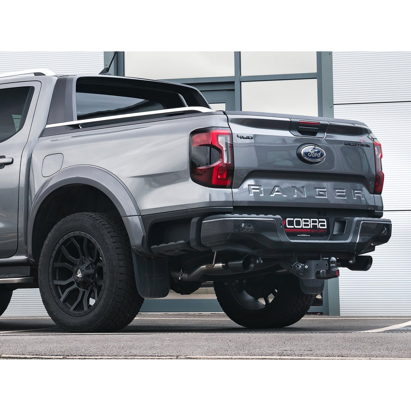 Ford Ranger Mk4 Pickup 4x4 2.0 EcoBlue TDCi (2019-2022, incl. Bi-Turbo) Raptor Style Dual Exit Twin Tip Axle-Back/Rear Section Performance Exhaust - Cobra Sport Stainless Steel Back Box/Rear Silencer Upgrade