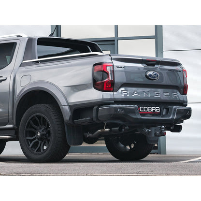 Ford Ranger Mk4 Pickup 4x4 2.0 EcoBlue TDCi (2019-2022, incl. Bi-Turbo) Raptor Style Dual Exit Twin Tip Axle-Back/Rear Section Performance Exhaust - Cobra Sport Stainless Steel Back Box/Rear Silencer Upgrade