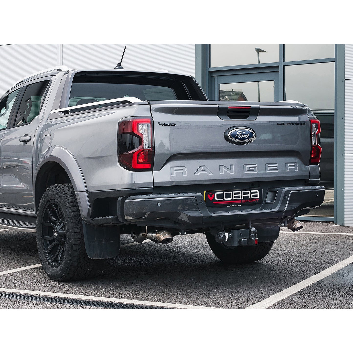 Ford Ranger Mk4 Pickup 4x4 2.0 EcoBlue TDCi (2019-2022, incl. Bi-Turbo) Raptor Style Dual Exit Twin Tip Axle-Back/Rear Section Performance Exhaust - Cobra Sport Stainless Steel Back Box/Rear Silencer Upgrade