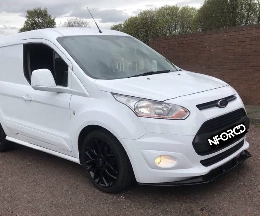 Ford Transit Connect Front Lip Splitter Spoiler – Gloss Black ABS Bumper Lip/Chin Spoiler, Lower Valance Aero Extension, Front Bumper Body Kit Upgrade – UK Made, KSB, Fixings Included – Van Styling